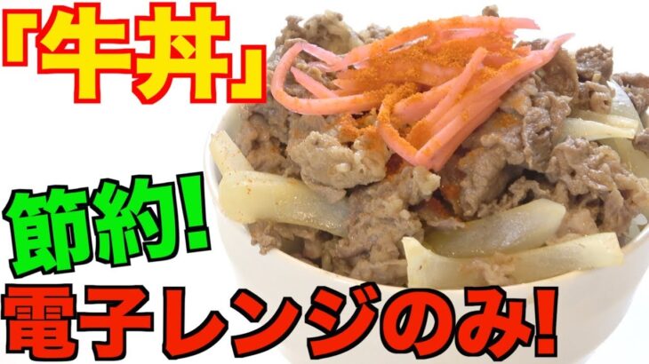 【一人暮らし】簡単自炊レシピ!牛丼が電子レンジのみで料理未経験でも作れちゃう!