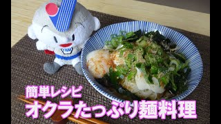 【簡単レシピ】オクラたっぷり麺料理