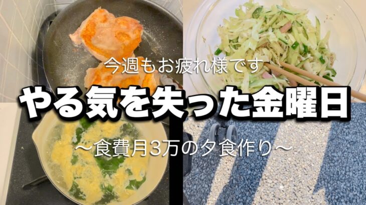【食費3万円】主婦vlog #9 やる気を失った金曜日/夕食作り/節約/料理ルーティン