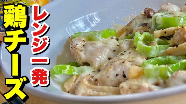 【料理】レンジでチンの簡単レシピ！皿一枚で作って食べれる洗い物まで少ない究極のズボラ飯！レンジ一発鶏チーズの作り方