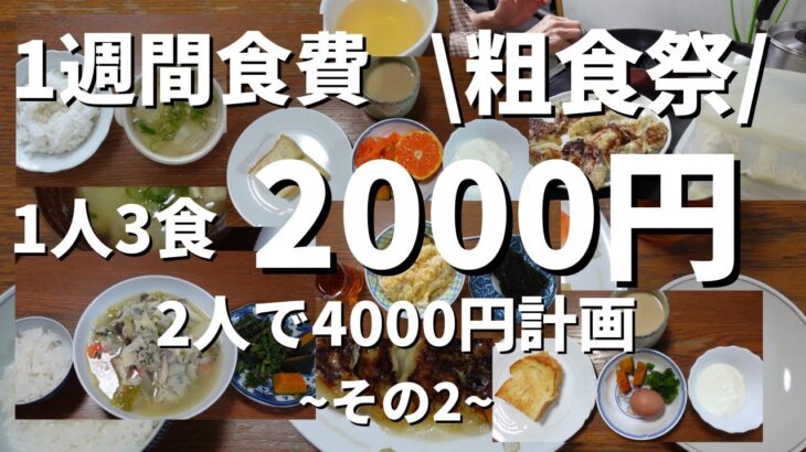 【節約ごはん】1週間1人3食2000円計画(2人で4000円)その２