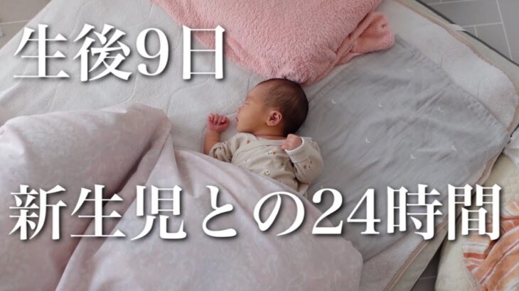 【新生児】赤ちゃんの1日【里帰りなし/密着24時間/産後ルーティン】
