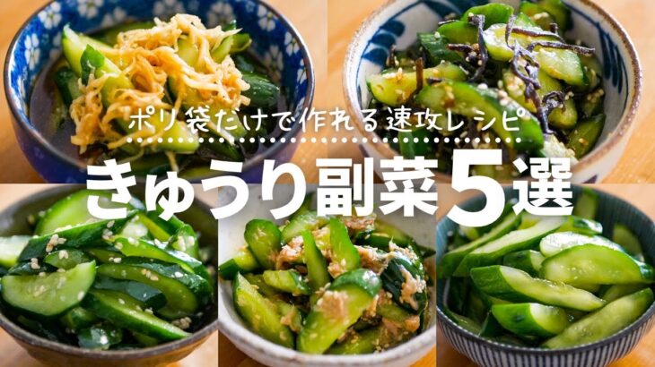 【きゅうりレシピ】ポリ袋で５分以内に作れる簡単おいしい副菜レシピ