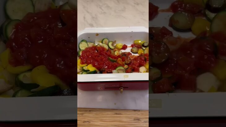 野菜だから実質0カロリー？？ホットプレートだけで作る夜ごはん✨#料理 #レシピ #簡単レシピ #vlog #おうちごはん #ラタトゥイユ