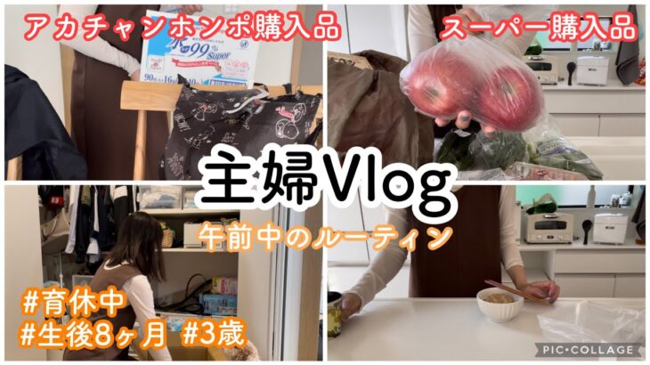 【主婦vlog】午前中に家事を片付ける/食料品&アカチャンホンポ購入品紹介/節約