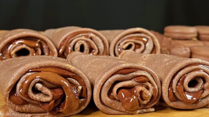 【料理編】ヌテラロールクレープの作り方 Nutella roll crepe‼️