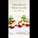 トマトのサンタクロース＆きゅうりのクリスマスツリー　クリスマス料理　簡単オードブル　詳しい作り方を説明します　#shorts