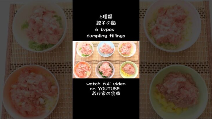 6種類の餃子の餡の作り方 6 types of dumpling fillings #餃子 #レシピ #recipe #how #作り方