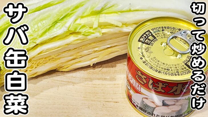 【サバ缶と白菜の簡単レシピ】切って炒めるだけの簡単サバ缶レシピ/白菜レシピ/簡単おかず/作り置きおかず
