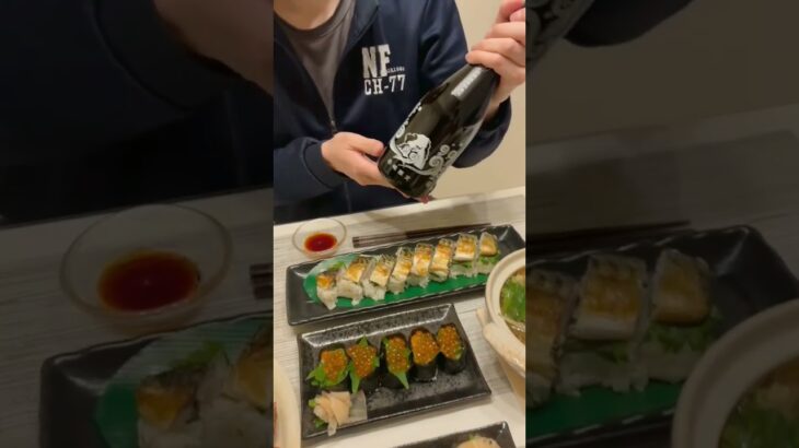 【おうち居酒屋】おじさんの簡単クッキング！焼き鯖の押し寿司といくらの軍艦巻き♪