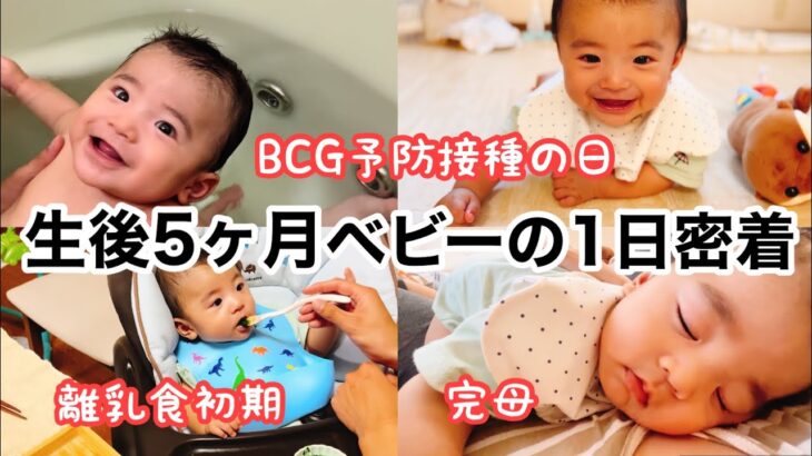 【生後5ヶ月】赤ちゃんの1日/ルーティン/予防接種の日/完母育児/頻回授乳/寝不足